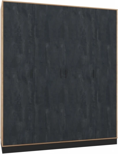 563863 Шкафы Woodville Леви 187 дуб крафт золотой / черный / угольный камень