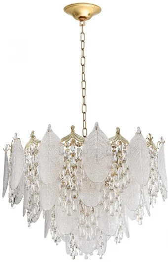 5049/19 Подвесная люстра Odeon Light Tears 5049/19 золото/прозрачный/металл/хрусталь/стекло E14 19*40W