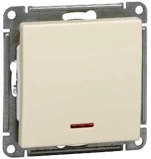 VS110-153-2-86 Выключатель встраиваемый одноклавишный с подсветкой (слоновая кость) Systeme Electric W59 VS110-153-2-86
