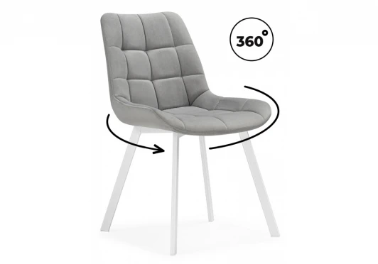 626089 Стул на металлокаркасе Челси 360 светло-серый (ZD 960) / белый 626089