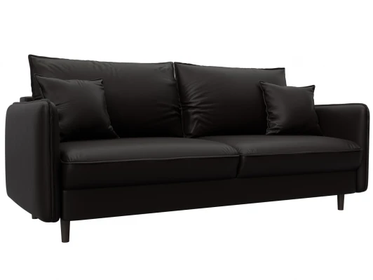 129928 Диван прямой Лига-064 НПБ (ДСП/Дерево/Экокожа/Коричневый) Лига Диванов 129928