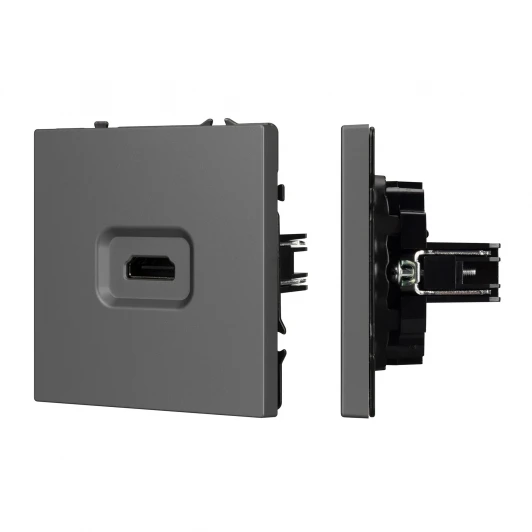 061844 Механизм HDMI розетки SCT-NOBE-MHD1-SFPL-GR (Arlight, Серый базальт) 061844