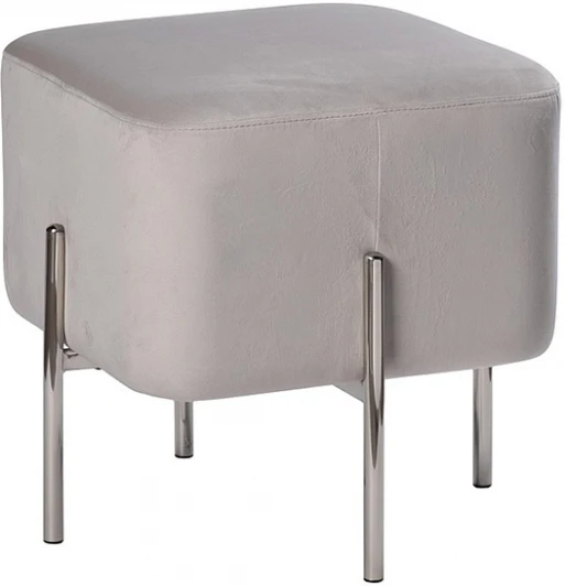 76AR-732BAN-SVSER Банкетка велюр светло-серый/хром 42*42*44см Garda Decor арт.76AR-732BAN-SVSER