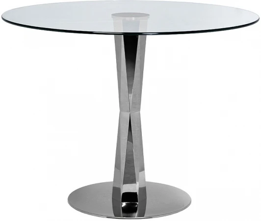 GY-08074 Стол обеденный стекло прозр/хром d.100*76см Garda Decor арт.GY-08074
