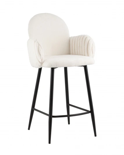 УТ000039363 Стул полубарный Wave Stripes букле белый Stool Group арт.УТ000039363