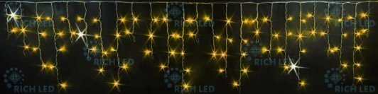 RL-i3*0.5F-T/Y Гирлянда светодиодная Бахрома желтая с мерцанием 220B, 112 LED, провод прозрачный, IP54 RL-i3*0.5F-T/Y Rich LED