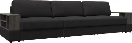 129091 Диван прямой с 2 полками Лига-055 НПБ Лонг Лига Диванов (Замша) арт.129091