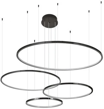 15104N/S black glossy Подвесной светодиодный светильник ярусный Newport 15000 15104N/S black glossy (220V, на тросе, кольцо)