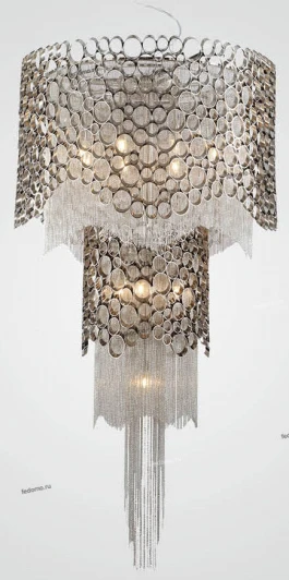 HAUBERK SP-PL8+4 Люстра подвесная Crystal Lux Hauberk, 12 ламп, хром