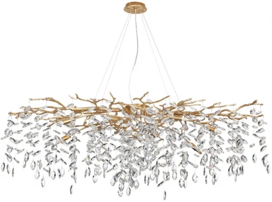 4969/14 Подвесная люстра Odeon Light Delica 4969/14 HALL античн.бронза/алюмин./хрусталь G9 14*40W (220V, на тросе, лепестки, ветки)