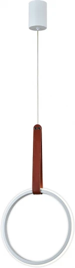 10295/1LED White Подвесной светодиодный светильник Escada Alliance 10295/1LED White 30Вт, кожа/металл/силикон, белый (220V, на проводе, кольцо)