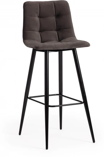 19641 Стул барный CHILLY (mod.7095б) / 1 шт. в упаковке (Ткань,Металл /Темно-серый,Черный)