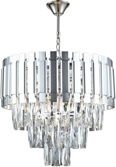 02184-0.4-05 CH Подвесная люстра каскадная Reluce 02184-0.4-05 CH (220V, хрусталь, на цепи)