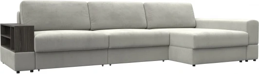 129103 Диван угловой с полкой Лига-055 НПБ Лонг угол универсальный Лига Диванов (Велюр) арт.129103