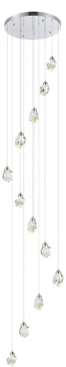 SL6114.103.12 Подвесной светильник каскадный ST Luce Cascato SL6114.103.12 Хром/Прозрачный LED 12*3W 3000K (220V, на проводе)