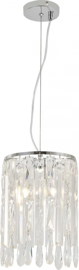 2127/1S Подвесной светильник Escada Chamarel 2127/1S 1x60Вт E14, металл/хрусталь, хром (220V, на тросе, круглые)