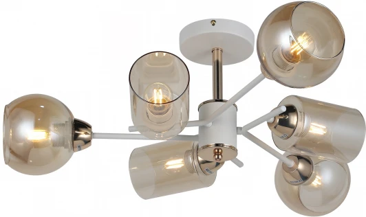 IL8243-6COU-79 WH GD Потолочная люстра на штанге ILLUMICO IL8243-6COU-79 WH GD (220V)