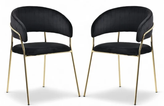 HSBI_DC72_black_2 Набор из 2 стульев Whispered Fusion Hesby Велюр/Черный арт.HSBI_DC72_black_2