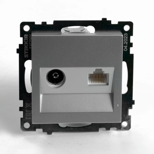 49183 ТВ-розетка (черный) Stekker Катрин 49183