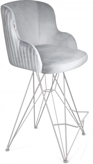 8153107101 Стул полубарный Sheffilton SHT-ST39-1/S66-1 серое облако/хром лак от фабрики Sheffilton