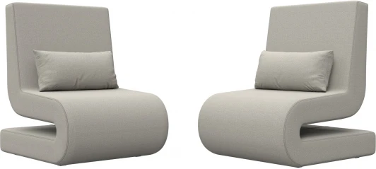 125632 Кресло Волна (2 шт.) (Бежевый/Рогожка) Лига Диванов арт.125632