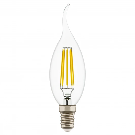 940664 Лампочка светодиодная свеча на ветру прозрачная колба E14 4 Вт 350 lm 4000K Lightstar 940664