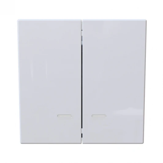 FD3023NW Выключатель двухклавишный с подсветкой (белый глянцевый) Jasmart FD FD3023NW
