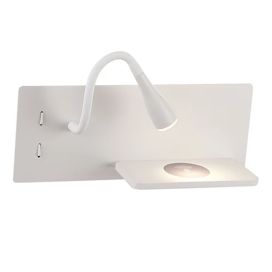 ELQI AP11W LED WH Настенный светильник с беспроводным ЗУ на гибкой ножке и выключателем Crystal Lux ELQI AP11W LED WH