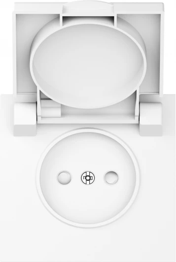 DS43403 Накладка для розетки без заземления, с крышкой, 16A 250 В~, глянцевый белый IP44 Donel S08 DS43403