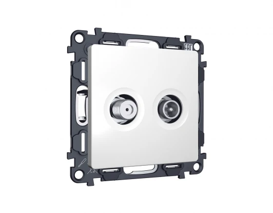 MA133310 Комплект механизма ТВ-розетки+SAT встраиваемый (белый матовый) Ambrella Volt QUANT MA133310