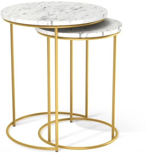 007896 Столик журнальный SHT-CT7 мрамор каррара белый/золото от фабрики Mebelik