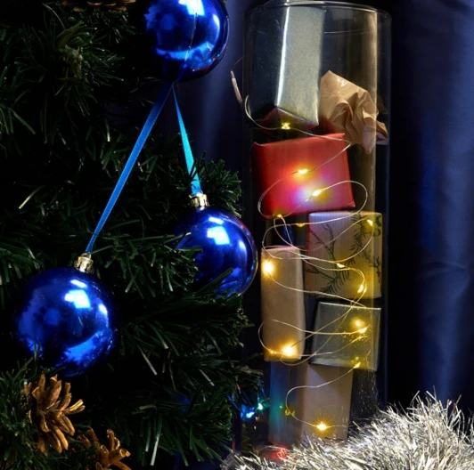 51439 Светодиодная гирлянда линейная Роса 2700К 2м с питанием от батареек Feron CL588 51439