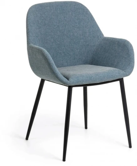 068097 Обеденный стул La Forma (ex Julia Grup) Konna (Синий/ Сталь,Фанера,Пена,Полипропилен,Металл)