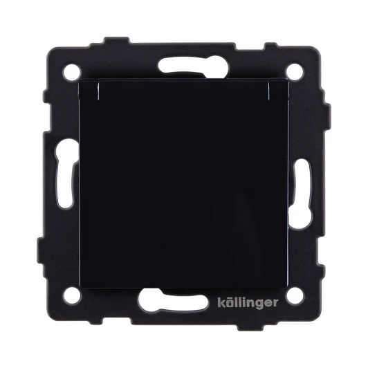 REA-006BK Розетка штепсельная SCHUKO 16A/250 В с крышкой, черный Kollinger REA-006BK для Aspekt, Eleganz, Reflex