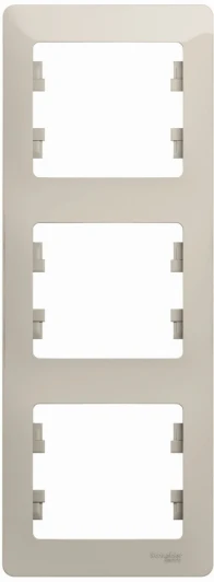 GSL000907 Рамка на 3 поста (молочный) Systeme Electric Glossa GSL000907