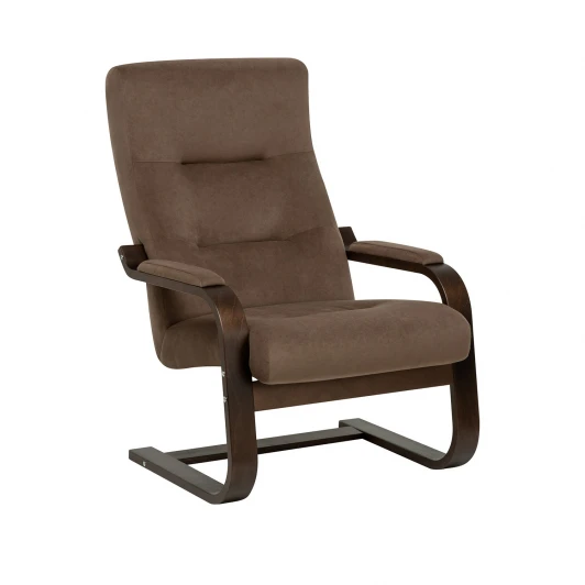 4687206966406 Кресло Leset Оскар 4687206966406 Фанера,Береза,Шпон, Велюр, Коричневый, Орех