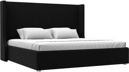 120755 Кровать интерьерная Ларго 200 (Черный/Микровельвет) Лига Диванов арт.120755