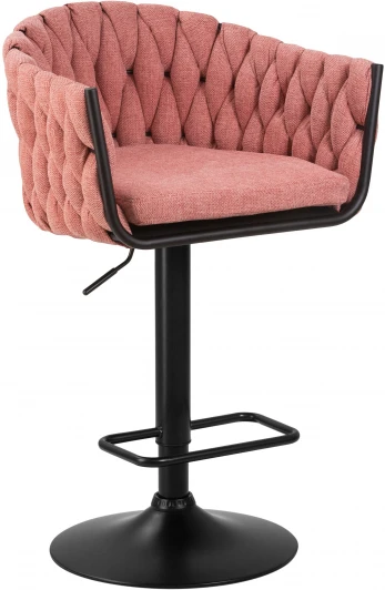 9690-LM LEON,  цвет сиденья розовый (LAR-275-10), цвет основания черный Стул барный LEON (розовая ткань (LAR 275-10))