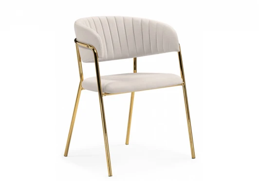 15897 Обеденный стул Woodville Kamelia бежевый / золотой