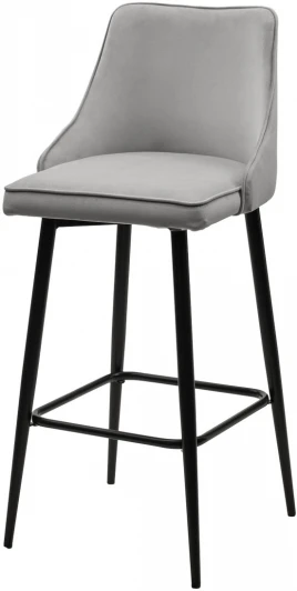 688M05126 Барный стул ПАРКЕР H-09 Светло-серый, велюр / черный каркас, поворот.360 град., M-City 688M05126