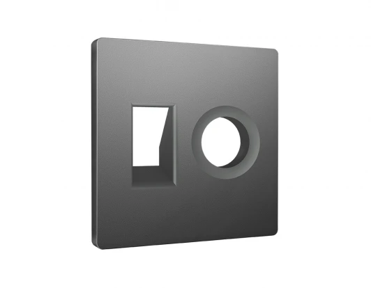 AP6625 Лицевая панель для Ethernet RJ-45/телефонной RJ-11 и ТВ-розетки (антрацит серый) Ambrella Volt QUANT AP6625