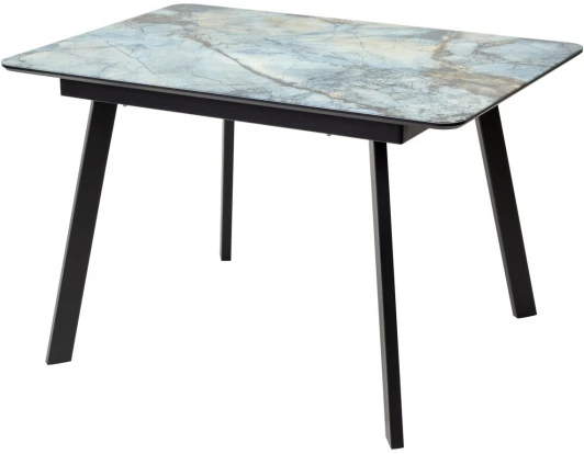 480M04737 Стол АРУБА 140 нераздвижной МАГЕЛЛАН, стекло/ ЧЕРНЫЙ каркас