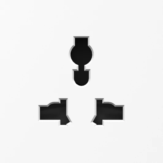 DE11603 Накладка для розетки мультистандарт, со шторками 16A 250 В~, глянцевый белый Donel A07 DE11603