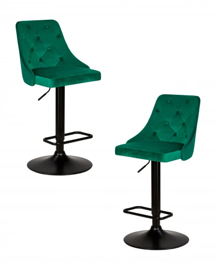 LM-5021-N_B-M_V-MJ9-88 Набор 2 шт стул барный DOBRIN JOSEPH BLACK (зеленый велюр (MJ9-88))
