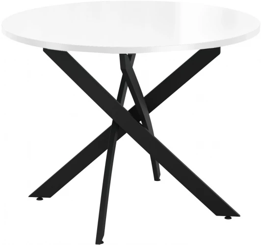 00-00060586, 00-00061153 Стол Rs90 белый/стекло белое optiwhite (кромка белая)/опоры YR черные Dikline 00-00060586, 00-00061153