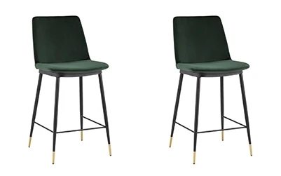 УТ000038580 Стул полубарный Мелисса, велюр зеленый 2 шт Stool Group арт.УТ000038580