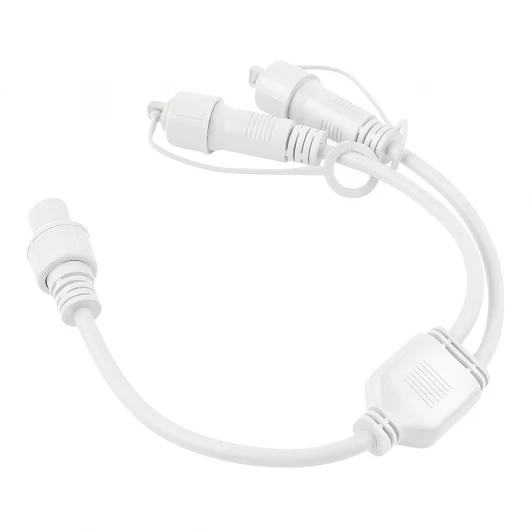 UCX-F90 S2/0.4M/WH Провод-разветвитель для гирлянд серии F90PRO 0,4м. 2 выхода статика/мерцание IP67 белый Uniel UCX-F90 S2/0.4M/WH