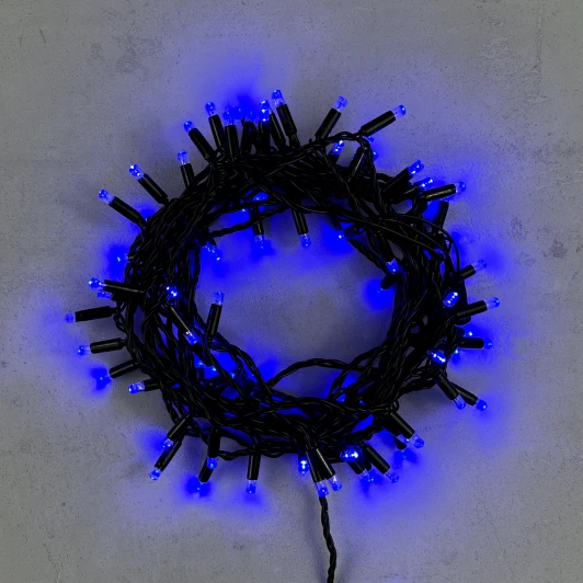 PST100CAP-11-2B Гирлянда Нить с колпачком 10м синяя 220В, 100 LED, провод черный ПВХ, IP65 Laitcom PST100CAP-11-2B