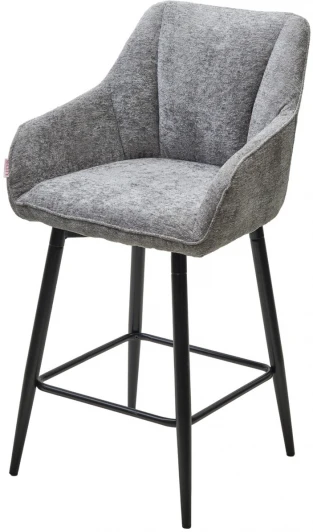 629M05444 Полубарный стул M-City ERYK 180 град. поворот. 3018-17 серый, шенилл / черный каркас (H=67)