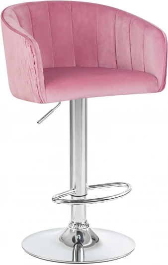 5025-LM DARCY,  цвет сиденья розовый (1922-16), цвет основания хром Стул барный DARCY (розовый велюр (1922-16))